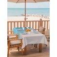 thumbnail image 2 of Outdoor Tablecloth with Umbrella Hole for Patio/Picnic/Party/Camping, Blue Beige Ombre Coastal Waterproof Table Cloth Rectangle Table Cover Washable, Summer Beach Seaside Vacation (60"x 120"), 2 of 8