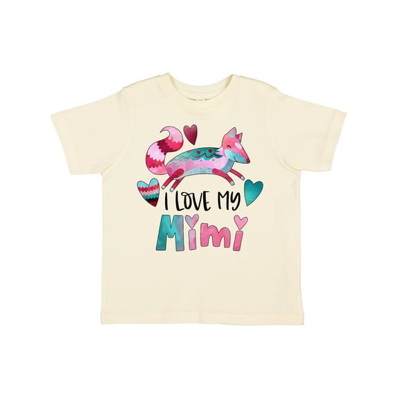 Inktastic I Love My Mimi Pink and Blue Fox with Hearts Boys or Girls Toddler T-Shirt