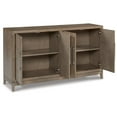 thumbnail image 3 of Benjara 64 Inch Sideboard Buffet Server, 2 Double Door Cabinets, Rustic Brown, 3 of 5