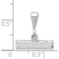thumbnail image 4 of 14K White Gold 14Kw Large Brushed Diamond Cut Number Top Charm (6.86 X 16.19) Made In United States wlgtop, 4 of 6