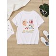 thumbnail image 2 of Camiseta informal de manga corta con estampado de comida deliciosa para niñas, cuello redondo, ideal para actividades al aire libre y actividades deportivas diarias. Diseño alegre | Ajuste cómodo., 2 of 7