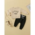 thumbnail image 2 of Loliuicca Toddler Baby Boy Clothes Solid Color Long Sleeve Crewneck Sweatshirt Top Casual Pants Set 2Pcs Fall Winter Outfits, 2 of 7