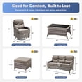 thumbnail image 2 of Giantfurnni Luxury Wicker Patio Furniture with 6-inch Extra Thick Cushions, 6 PCS High Back Outdoor Conversation Set for Yard, Deck, Poolside, Grey Wicker/Grey Cushions, 2 of 14