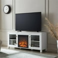 thumbnail image 4 of Pemberly Row TV Stand with Log Fireplace Insert in White (TVs up to 65"), 4 of 8