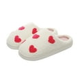 thumbnail image 6 of Tao Tao Cartoon Slippers For Women Men Cute Slippers Plush Warm Slip-On House Shoes For Indoor And Outdoor Love Heart Slippers Valentine's Day Red 36, 6 of 9