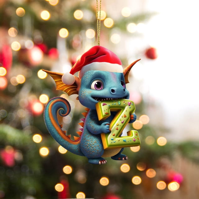 Colgante Navideño de Dinosaurio, Adorable Adorno para Amantes de Los Perros, Ideal para El Árbol de Navidad, Regalo para Amantes de Los Perros, Decoración Caprichosa para El Hogar, Acrílico de Alta C