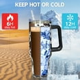 thumbnail image 4 of 40 oz Tumbler With handle and straw,Cow Stainless Steel Cup Extra Large Vacuum Double Wall Insulated Tumblers Travel Mug,Hot and cold beverages Car Cup, 4 of 6