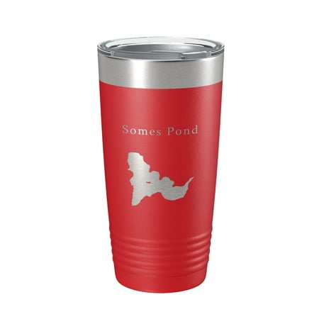 

Somes Pond Tumbler Lake Map Travel Mug Insulated Laser Engraved Coffee Cup Acadia Maine 20 oz Red