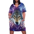 thumbnail image 2 of Vestido holgado con bolsillos de New Age Spirit Wolf para mujer, ropa elegante para mujer, 2 of 7