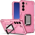 thumbnail image 1 of Galaxy S22 Case, Heavy Duty Shockproof Full Body Protective Phone Cover Dual Layer Drop Hard PC Back Case Built in Ring Kickstand Support Magnetic Car Mount for Samsung Galaxy S22 6.1 inch,Pink, 1 of 8