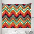 thumbnail image 1 of Tribal Tapestry, Hand Paint Zigzag Pattern Effects Brushstrokes, Fabric Wall Hanging Decor for Bedroom Living Room Dorm, 5 Sizes, Sea Green Marigold, by Ambesonne, 1 of 1