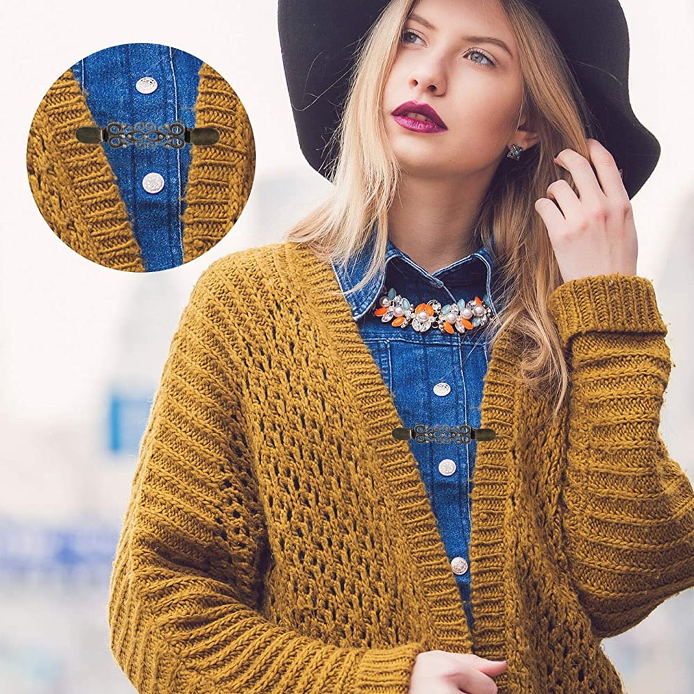 Jetec 3 Pieces Sweater Shawl Clips Dresses Cardigan Collar Brooch Clip  Vintage Shirts Clips for Women Girls - AliExpress