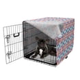 thumbnail image 5 of Ethnic Dog Crate Cover, Oriental Mosaic Floral Symbolic Eastern Style Geometric Boho Inspired, Easy to Use Pet Kennel Cover Small Dogs Puppies Kittens, 7 Sizes, Purple Pale Azure Blue, by Ambesonne, 5 of 6