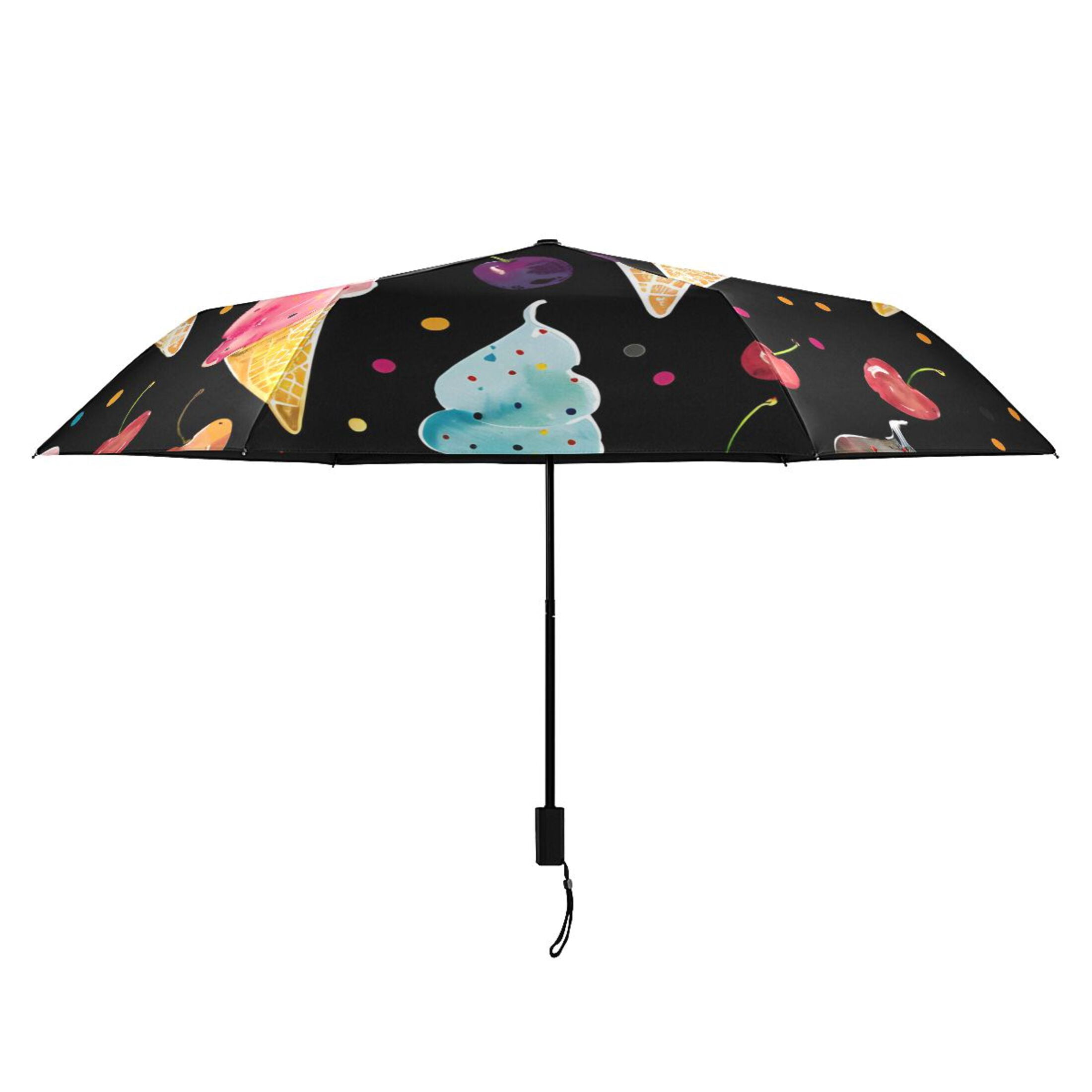ALAZA Watercolor Ice Creams UPF 50+ Compact Folding Umbrella for Rain Travel Umbrella Packable