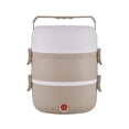 thumbnail image 1 of Electric Heating Lunch Box, 2Tier Portable Electric Heating Lunch Box Set Food Warmer Container Bento Box 220V304 stainless steel liner, 1 of 2