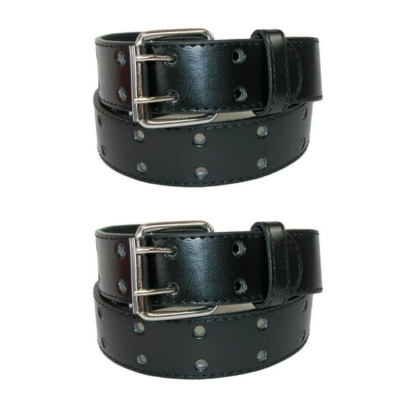 CTM® Kids' Leather Two Hole Jean Belt (Pack of 2)