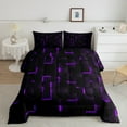 thumbnail image 2 of Erosebridal Plaid Buffalo Bedding Twin Comforter Set,Geometric Grid Down Comforter,Neon Gradient Bedding Sets Twin with Comforter,Breathable Boys Bedroom Decor,Reversible,3pcs, 2 of 8