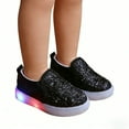 thumbnail image 6 of HXWCHs Girls Fashion Sneakers with Flashing LED Lights and Sparkly Design Breathable Casual Platform Shoes for Kids6-7 Years Black, 6 of 8