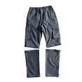 thumbnail image 2 of YABCSAZ Mens Convertible Cargo Pants Quick Dry Zip Off Legs 2 in 1 Hiking Pants Elastic Waist Multi Pocket Lightweight Outdoor Pants Camping Fishing Mountain Climbing Tactical Pants Trousers Travel, 2 of 9