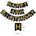 thumbnail image 5 of Famoby Pancarta De Feliz Cumpleaños Número 40 Con Purpurina Negra Y Dorada, Kit De 40 Remolinos Colgantes Brillantes Para Decoraciones De Fiesta De 40 Cumpleaños Y 40 Aniversario, 5 of 5