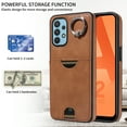 thumbnail image 5 of Classic Wallet Case Compatible with Samsung Galaxy A53 5G for Men Women, with 360° Rotation Finger Ring Kickstand PU Leather Shockproof Phone Cover with Card Slot for Galaxy A53 5G, Brown, 5 of 11