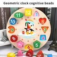 thumbnail image 3 of BINGLI Wooden Shape Color Sorting Clock Toys - Toddler Clock Learning Time Number Matching Patterns Sorter Puzzle Games Early Educational Teaching Clocks for 1 2 3 Year Boys Girls, 3 of 9