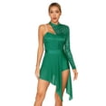 thumbnail image 1 of YONGHS Robe de Danse Lyrique pour Femmes, Dentelle Florale, Patchwork, une Épaule, Vert m, 1 of 7