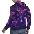 thumbnail image 6 of Kdxio Purple Starry Sky Antelope Print Mens Casual Hooded Collar Drawstring Hoodies Pullover Sweatshirts Casual Long Sleeve Shirts-4X-Large, 6 of 7