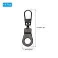 thumbnail image 2 of Unique Bargains Zipper Pull Replacement, 4 Pcs Detachable Metal Zipper Tab Repair Kit Puller with Lock Zipper Slider, Black, 2 of 6