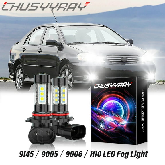 For Toyota Corolla 2005 2006 2007 2008 High Power 6000K White 9006 LED Fog Light Bulbs 2x