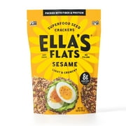 Pack of 6, Ellas Flats Light & Crispy Sesame Seed Crackers, 4.8 oz