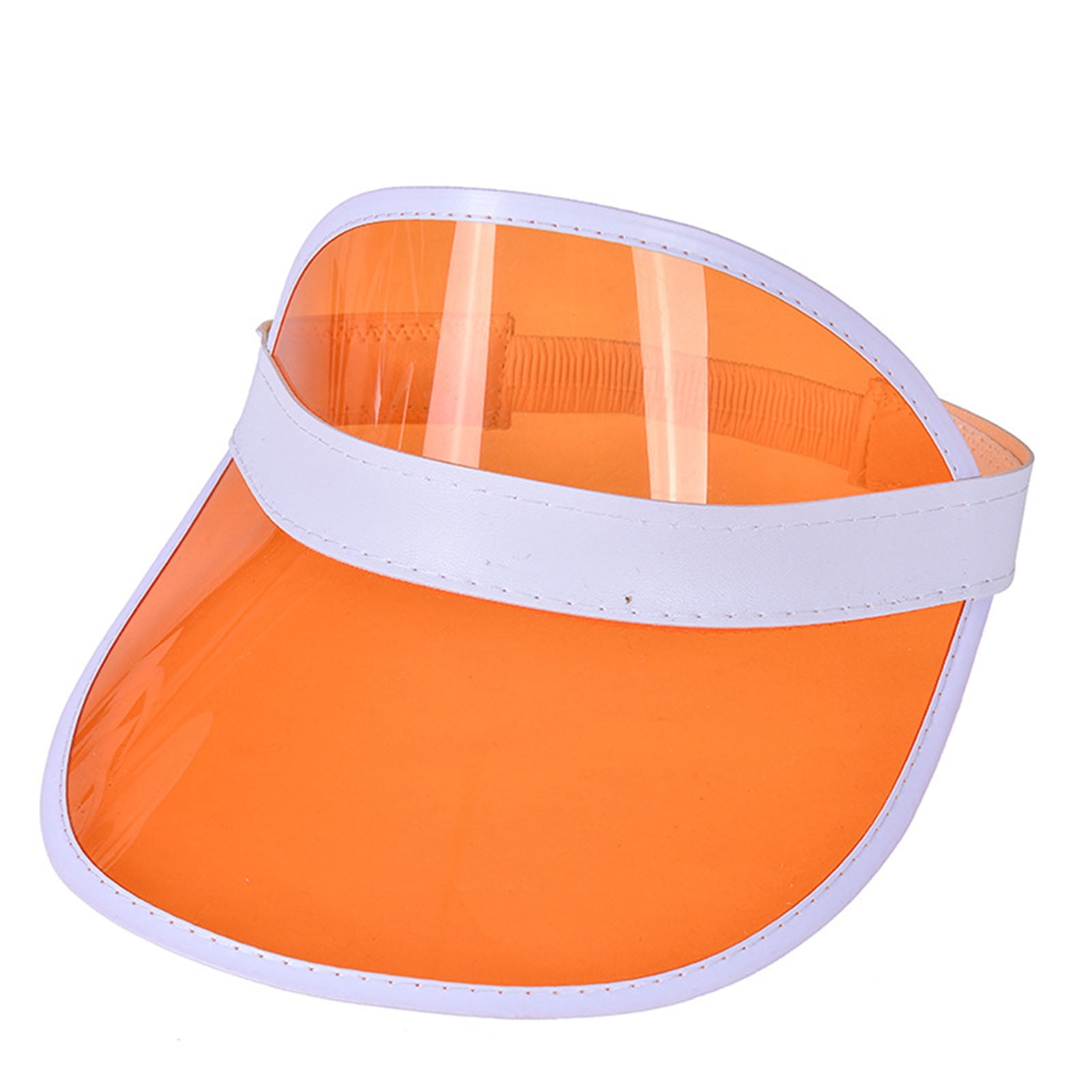 Wzf Transparent Visor Hats UV-proof Sweat Absorb Outdoor Supplies Sun Protection Transparent Beach Visor Cap for Picnic, Men's, Size: One size, Orange