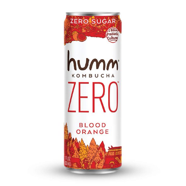 Humm Zero, Kombucha Tea, Blood Orange, Organic, 16Pack, 11 fl oz Cans