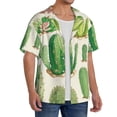 thumbnail image 2 of Pofeuu Cactus And Succulent Print Mens Casual Short Sleeve Shirts Beach Summer Spread Collar Pocket Tops Men's Casual Short-sleeved Shirt-X-Large, 2 of 5