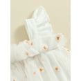 thumbnail image 7 of Niusricy Kids Toddler Girl Mesh Romper Dress 0 3M 6M 12M 18M Infant Baby Fly Sleeve Jumpsuit Tulle Dress Cute Daisy Embroidery Square Neck Frill Trim mmer Princess Clothes for Vacation Party, 7 of 7