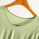 thumbnail image 5 of Blusa de pijama de manga larga para mujer, cuello en V, mangas 3/4, suelta, color liso, para estar en casa, blusa de pijama, blusa modal para mujer, 5 of 6