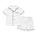 thumbnail image 2 of ATOGUTA Sets for Toddler Girls Size 2T-13 Short Sleeve 2 Piece Clasic Sleepwear for Kids White, 2 of 5