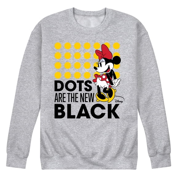 Disney - Mickey & Friends - Minnie Mouse - Dots Are the New Black - Men's Crew Neck Fleece Pullover