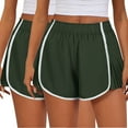 thumbnail image 2 of MIUOWANP 2-Pack Women's Shorts with Pockets Solid Color High Waisted Split Sports Shorts Lightweight Hot Pants Size M(6)Army Green, 2 of 4