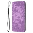 thumbnail image 7 of Decase Luxury Retro Leather Wallet Case for Samsung Galaxy A54 5G,Retro Elephant Texture PU Leather Flip Cover with Card Holder Slots, Shockproof Rugged Magnetic Folio Phone Case,Purple, 7 of 7