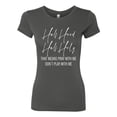 thumbnail image 2 of Half Hood Half Holy Pray With Me Womens Slim Fit Junior Tee, Dark Grey, X-Large, 2 of 3