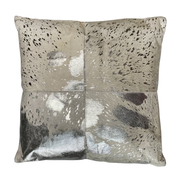 Dakota Throw Pillow, Ivory/Silver (20"x20"x4")