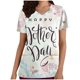 thumbnail image 1 of Camiseta de manga corta con cuello en V y estampado de mujer con estilo Blusa suelta con estampado OAVQHLG3B Store  lin121212, 1 of 4