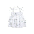 thumbnail image 1 of Xingqing 4 Couleurs d'Été Bébé Filles Mignonne Robe Fleurs Imprimées sur l'Épaule Sans Manches A-Ligne Mini Robe, 1 of 7
