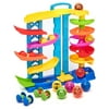 Kid Connection 2-in-1 Colorful Spiral and Racing Challenge Vehicle Playset, 13 Pieces