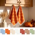 thumbnail image 5 of Leutsin 2 Pack Fall Maple Leaf Kitchen Towels, Blue Jacquard Maple Leaf Pattern Absorbent Dish Hand Towels, Farmhouse Seasonal Thanksgiving Halloween Kitchen Counter Home Decor, 16 x 24 inch, 5 of 7