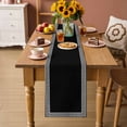 thumbnail image 6 of Black Table Runner, Greek Chinese Style Cotton Linen Kitchen Table Decoration Washable Dining Tabletop Runners for Home Party Decor 13x120 Inches, 6 of 9