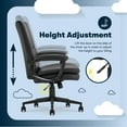 thumbnail image 6 of Serta Comfort Modern Executive Office Chair Metal Base Bonded Leather Black, 6 of 8