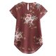 thumbnail image 3 of Sonducket Camiseta de mujer Camiseta plisada estampada Top Cuello Blusa de manga corta Prendas para la parte del cuerpo Rojo XXL Sonducket AP003086-35, 3 of 6