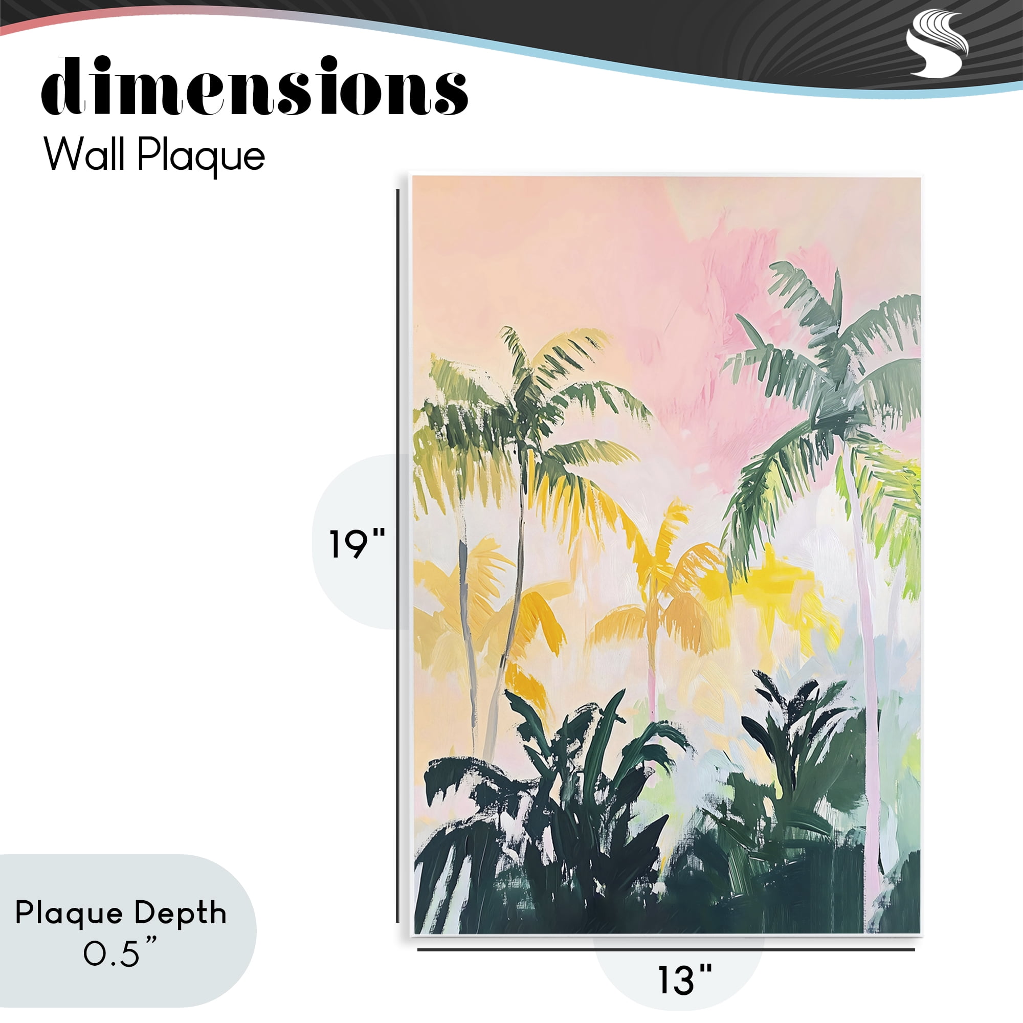 Stupell Industries Pastel Palms in Morning Glow Wall Plaque Art, design by The Prints Vibe
